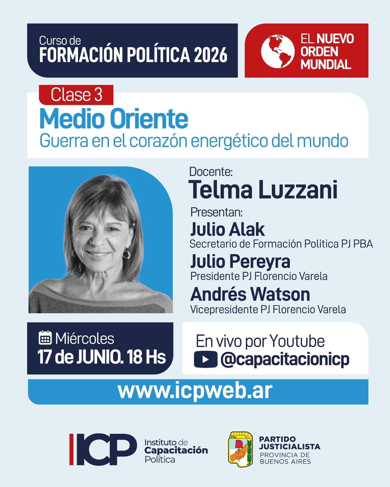 17 de junio: Clase 3 del Curso de Formación Política