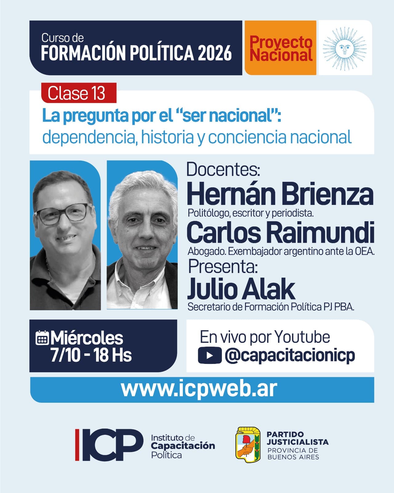 7 de octubre: Clase 13 del Curso de Formación Política